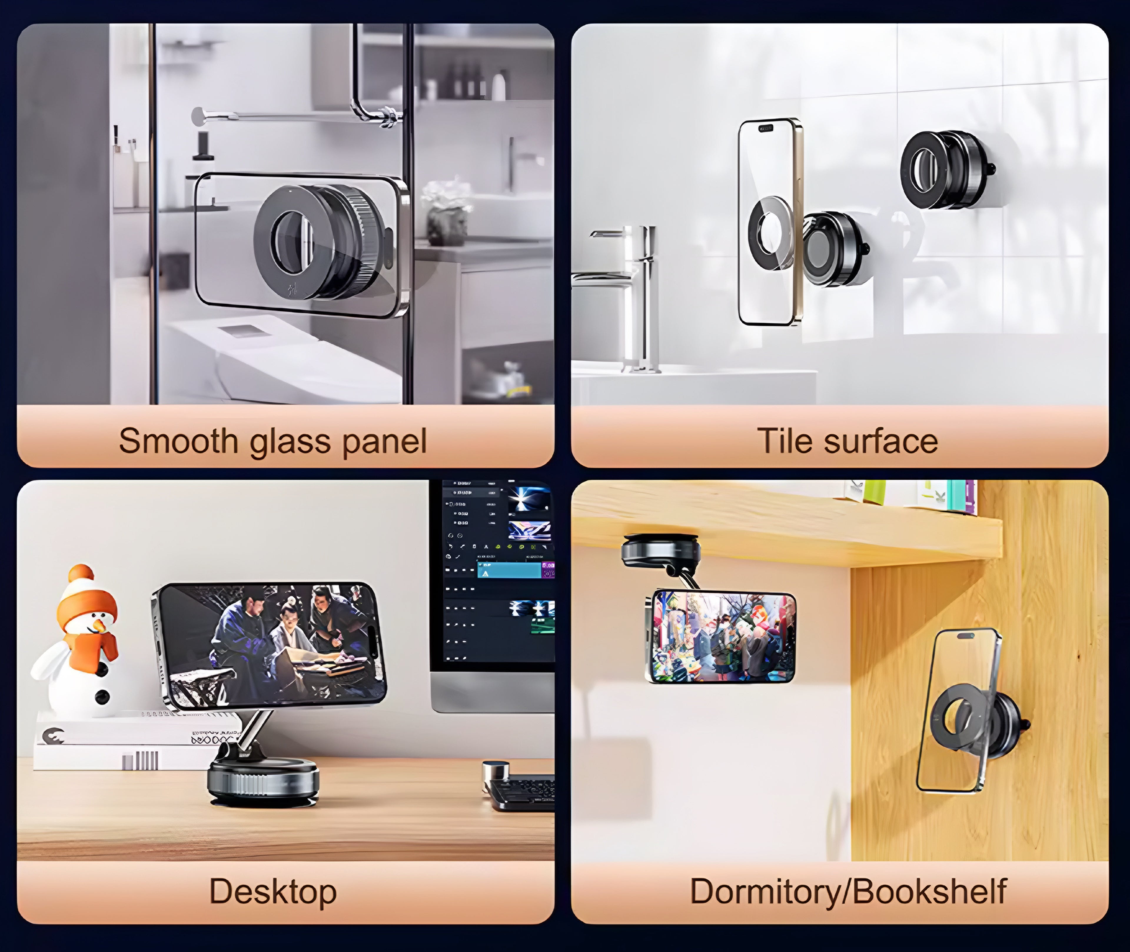 Vacuum Magnet Phone Bracket – Strong Hold, Flexible Viewing