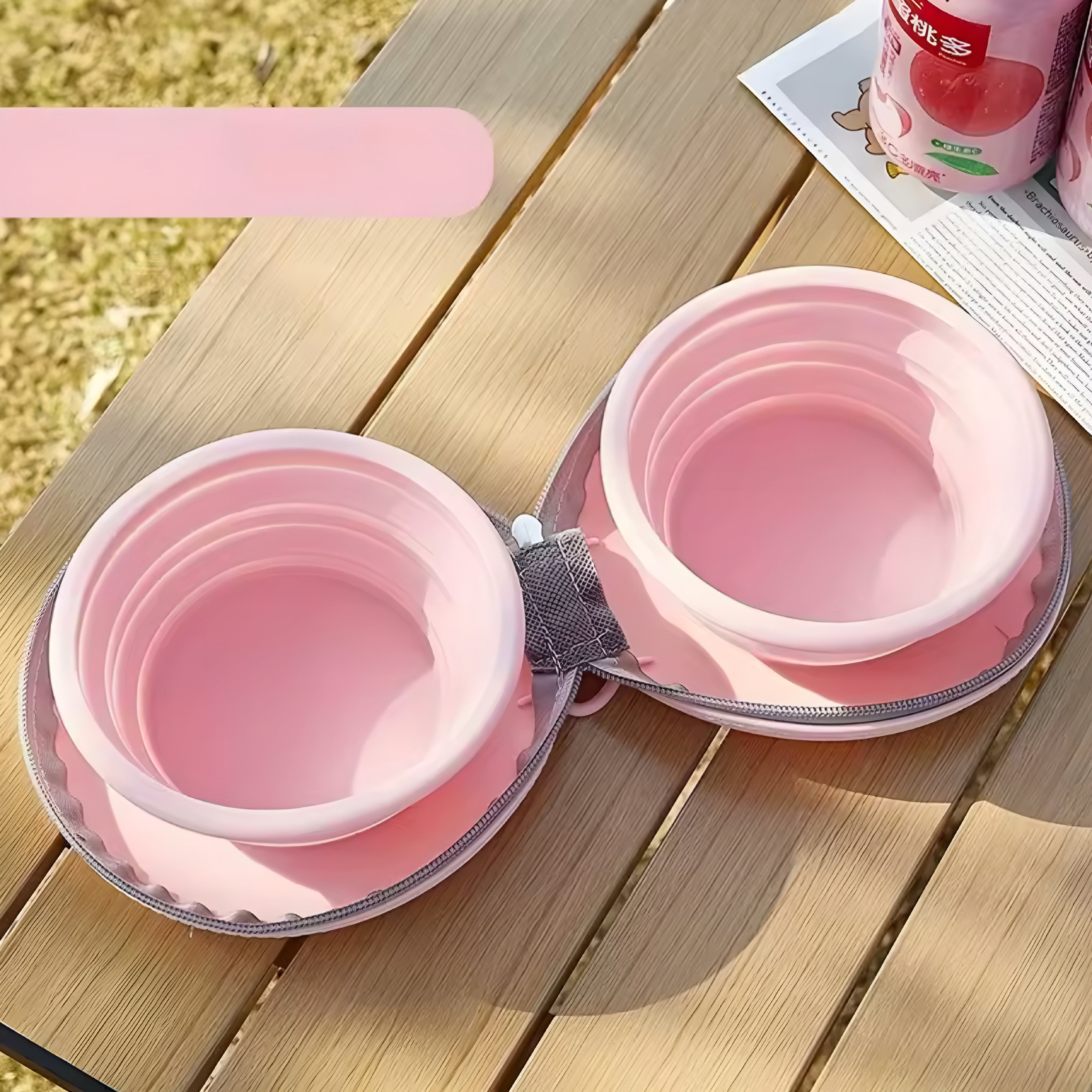 2-in-1 Foldable Silicone Dog Bowl – Portable Travel Feeding Solution