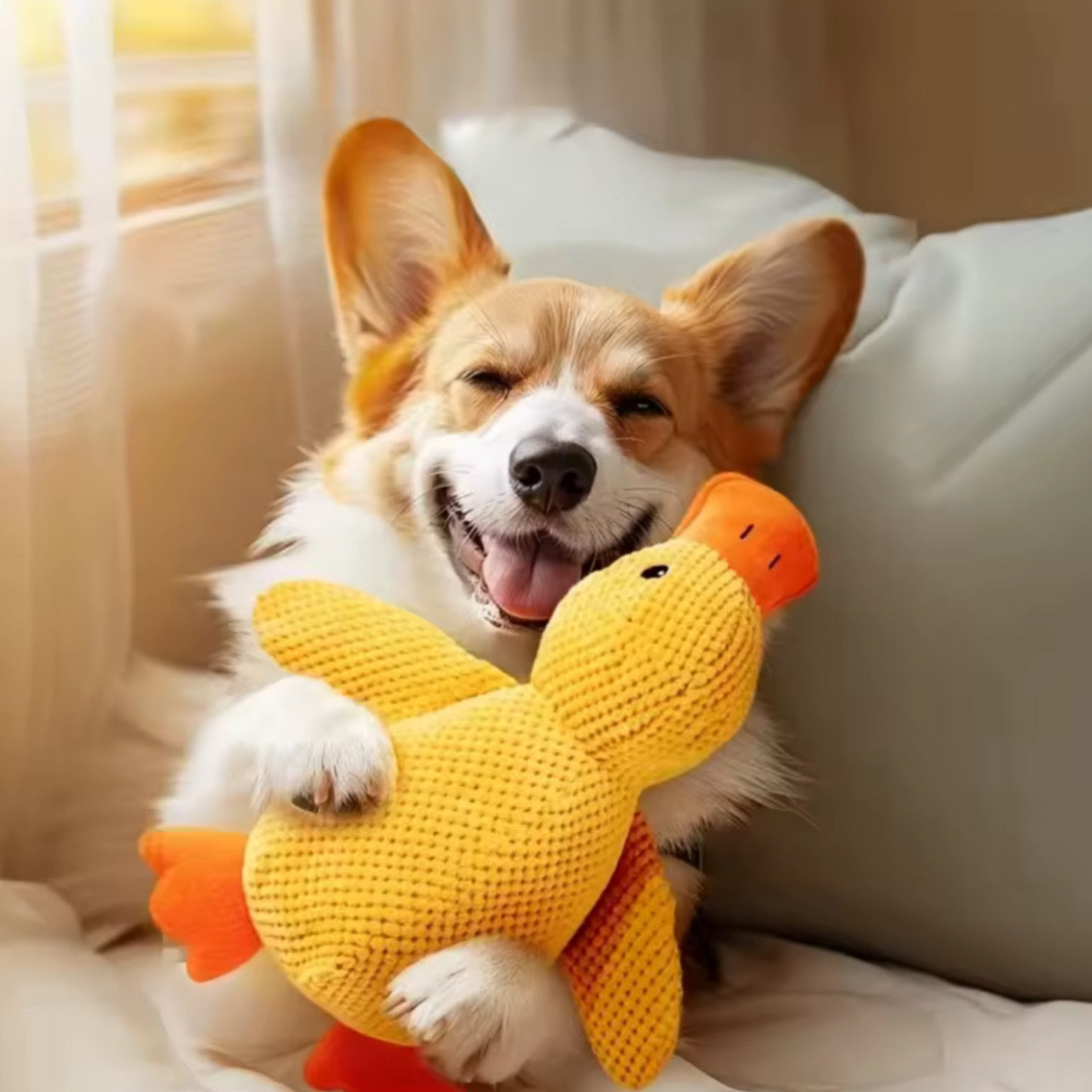 Plush Companion Sleeping Duck Dog Toy – Soft, Durable & Comforting
