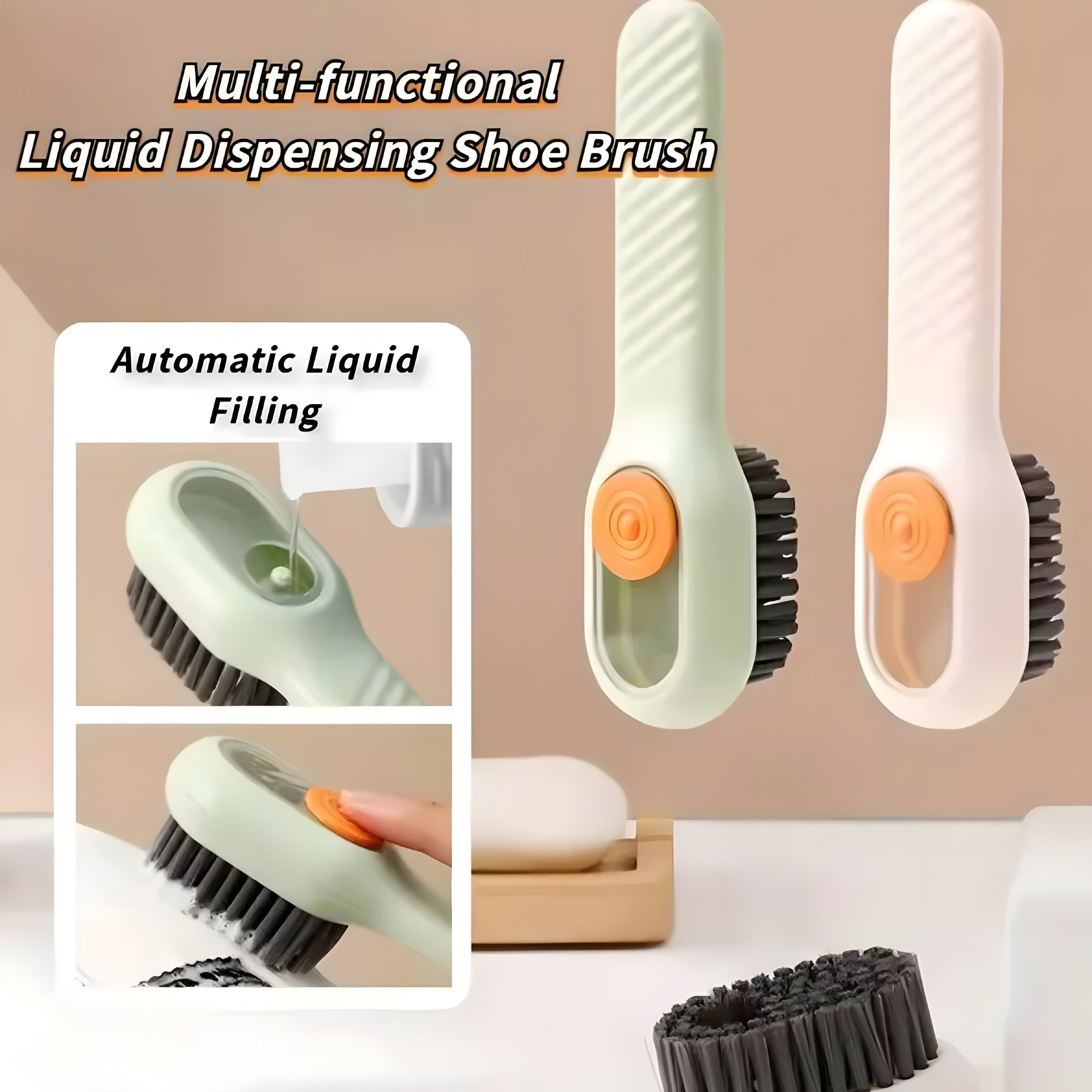 Multifunctional Shoe Cleaning Brush with Built-in Soap Dispenser
