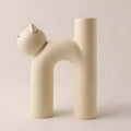 U-Shape Cartoon Cat Vase – Modern Ceramic Decorative Piece