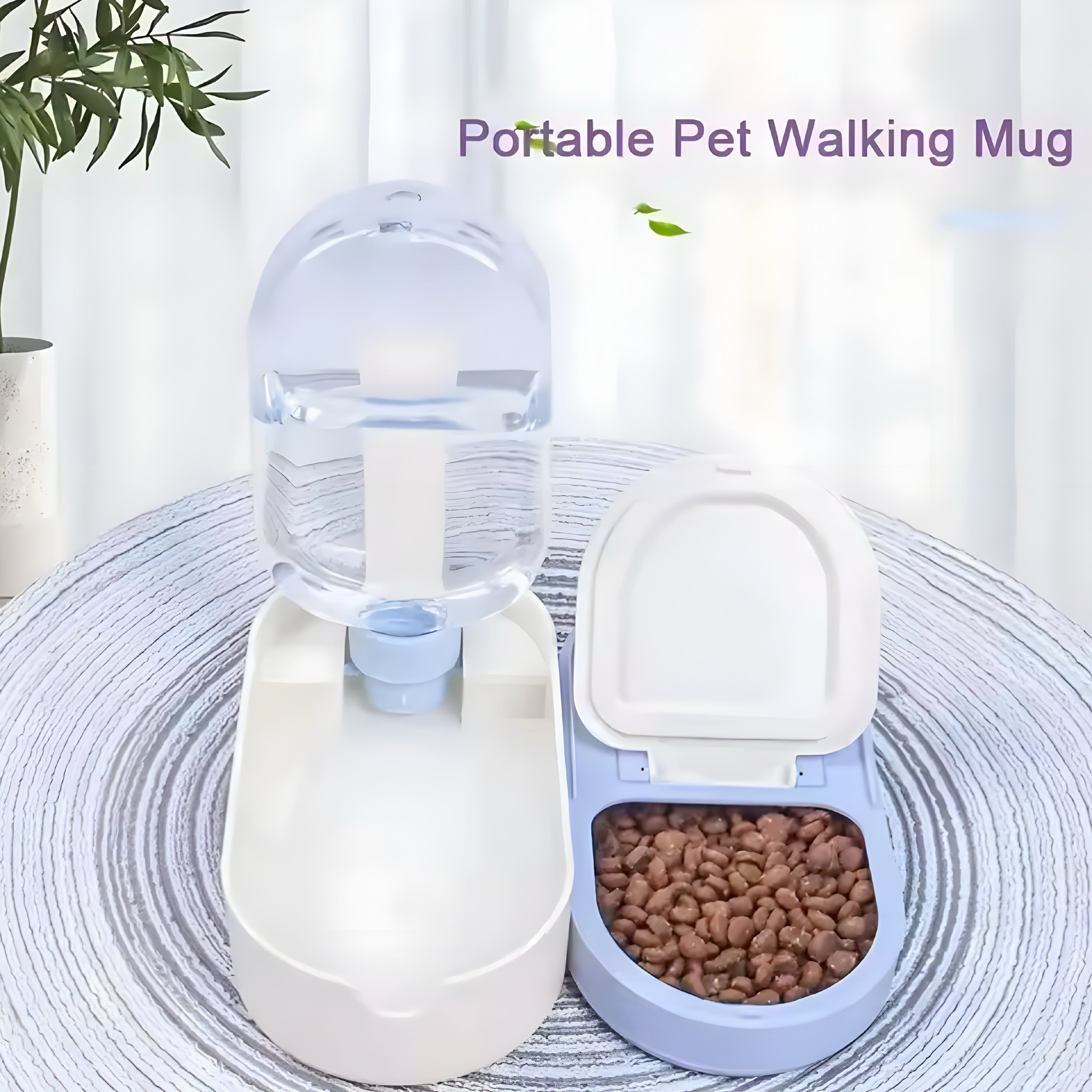 2-in-1 Portable Pet Water Bottle – Outdoor Drinking Fountain & Feeder