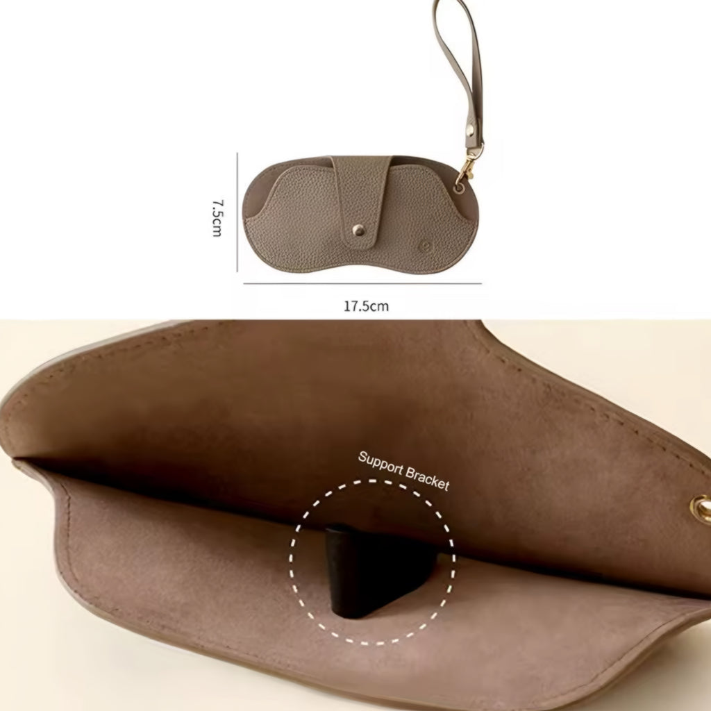 Soft Lychee Pattern PU Leather Glasses Bag