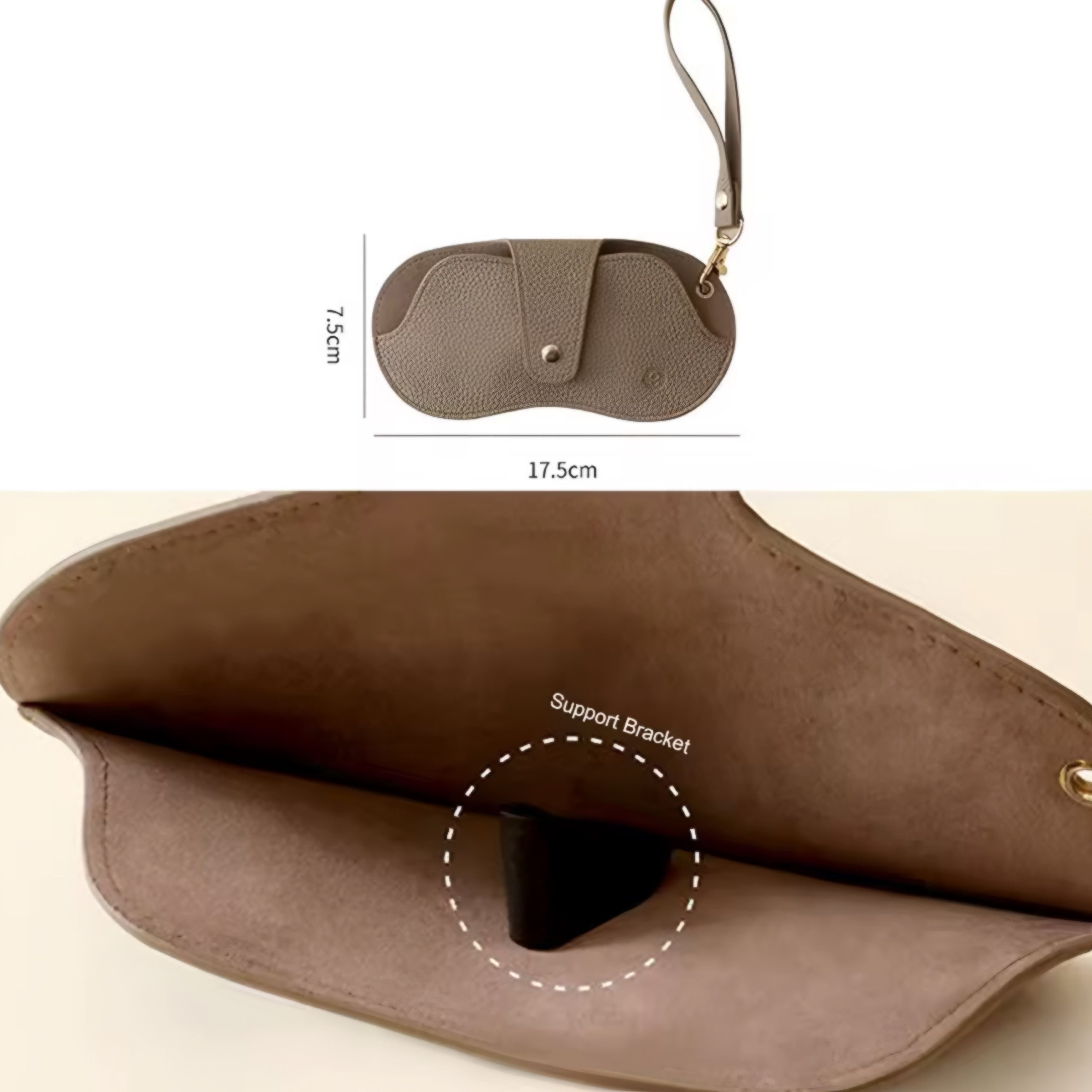 Soft Lychee Pattern PU Leather Glasses Bag