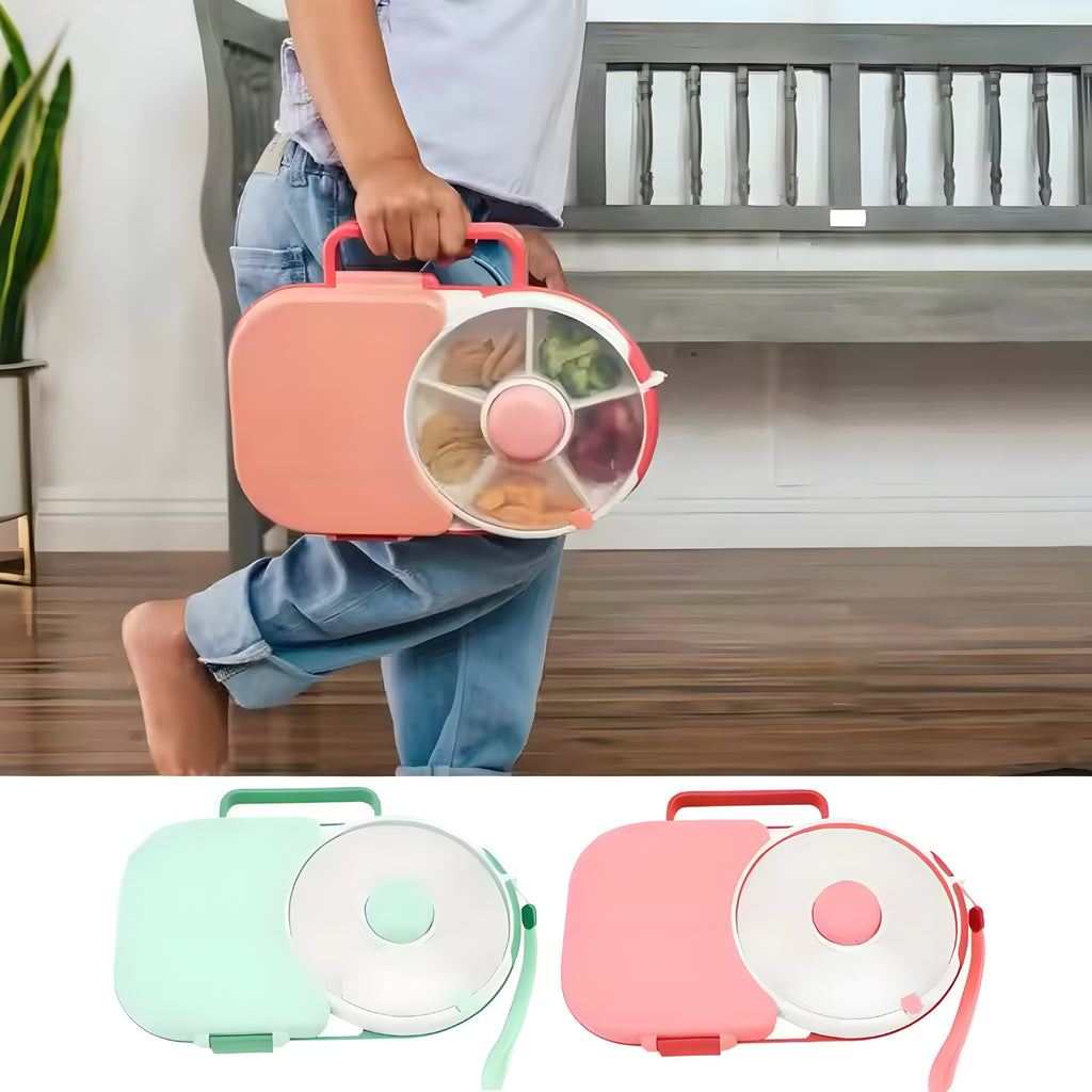 Kids Rotating Lunch Box with Snack Spinner